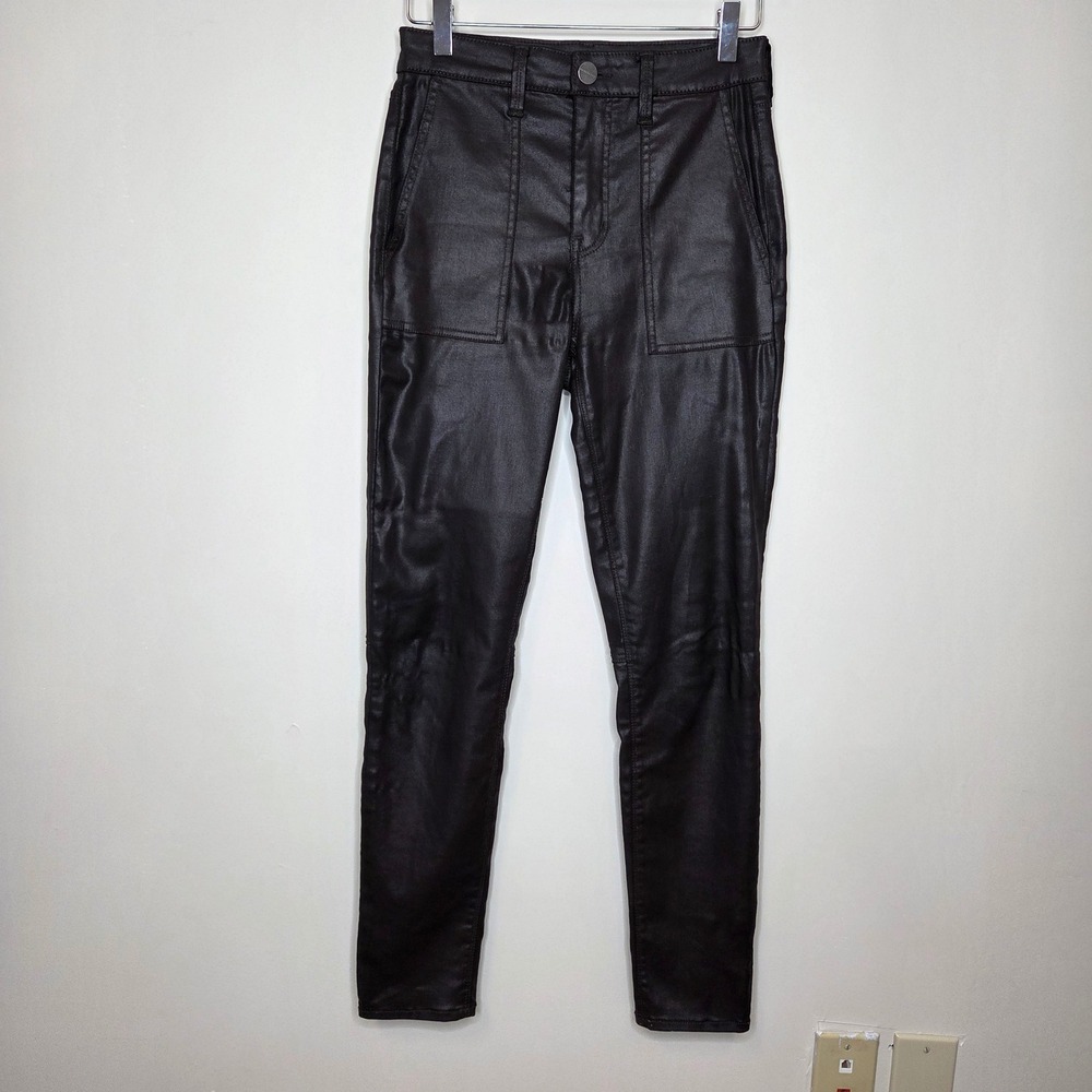 Sanctuary Standard Surplus Coated Skinny‎ Utility Pants Brown High Waist Size 26